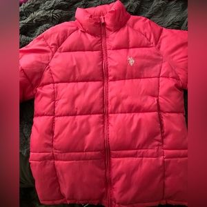 US Polo Pink Puffer Jacket